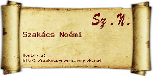 Szakács Noémi névjegykártya